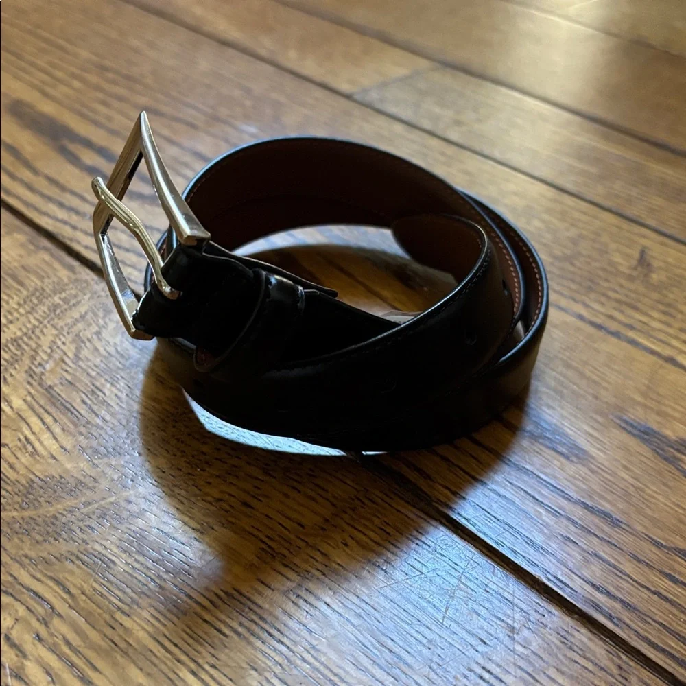 Brooks Brothers Boys Classic Black Leather Belt